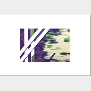 Bamboo grove in purple and green Posters and Art